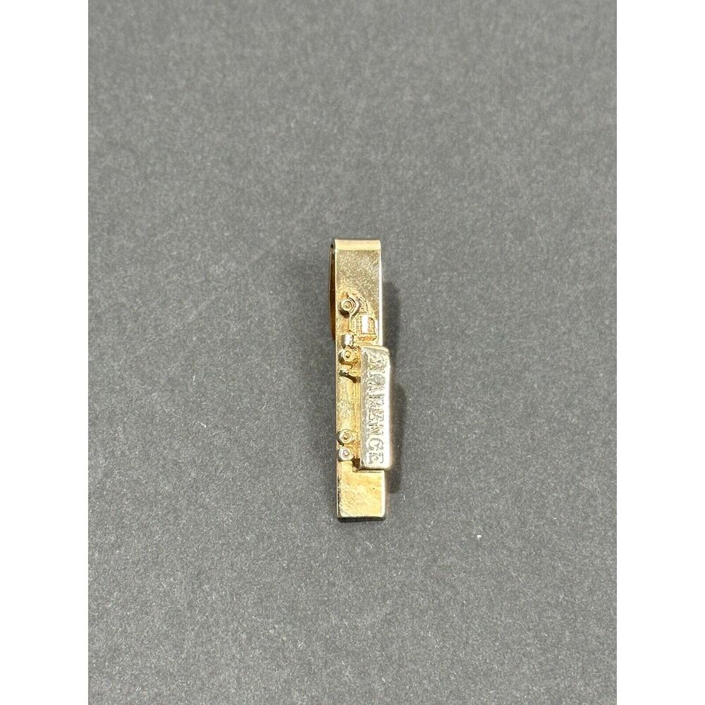 Vintage Clarence Tie Clip Gold‎ Tone Truck Design Embossed Gorgeous!